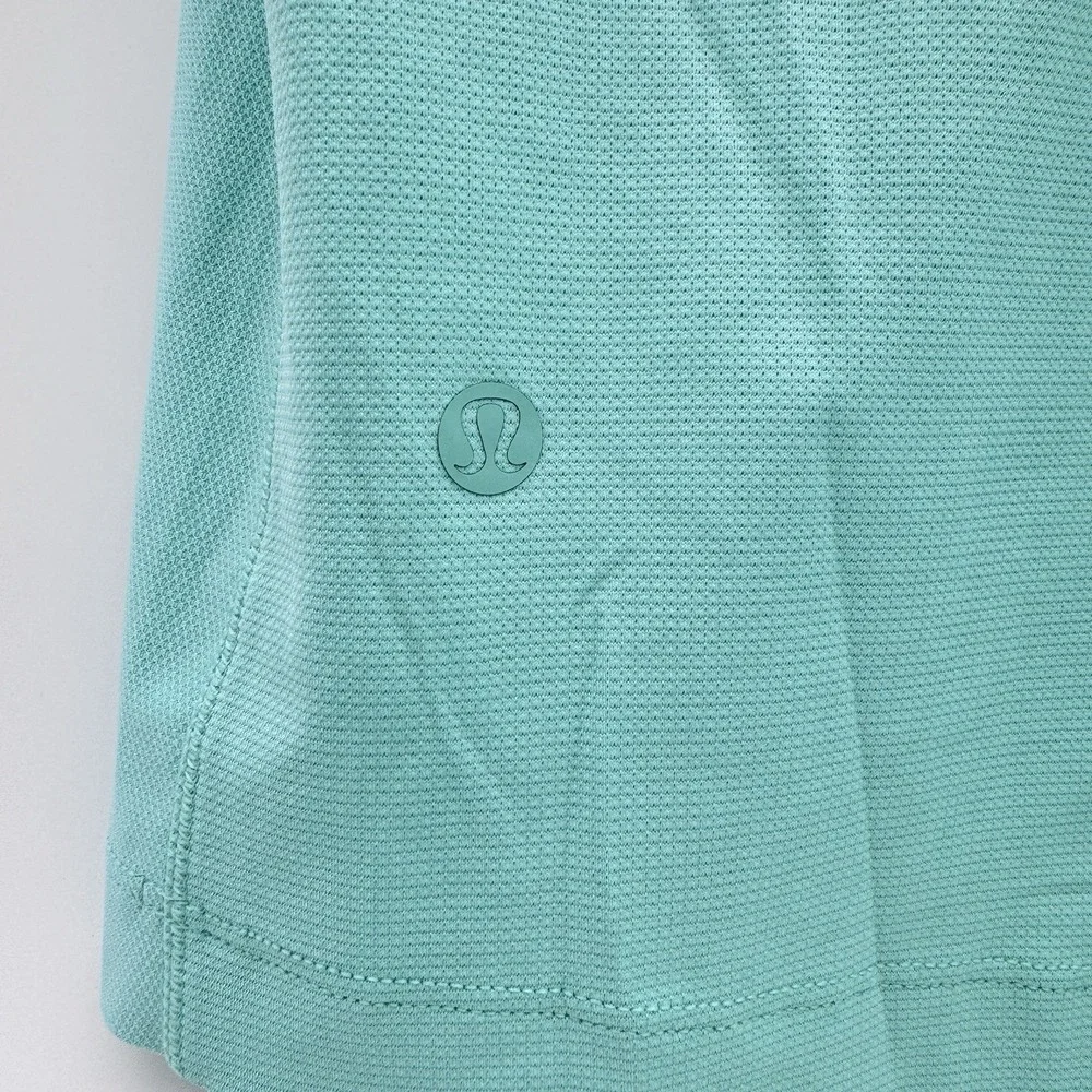 Lululemon‎ Men Wild Mint Green Stretch Golf Polo Short Sleeve Snap Shirt M